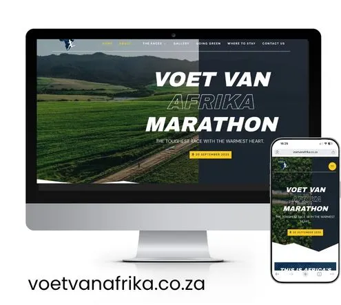 Website for voetvanafrika.co.za on desktop and mobile